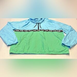 Victoria’s Secret PINK Anorak Quarter Zip Pullover M/L Jet Stream Blue